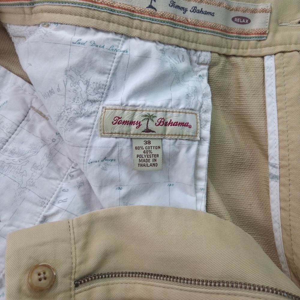 Tommy Bahama Relax Mens‎ 38 Tan Chino Shorts Coastal Beachy Cotton Blend Casual